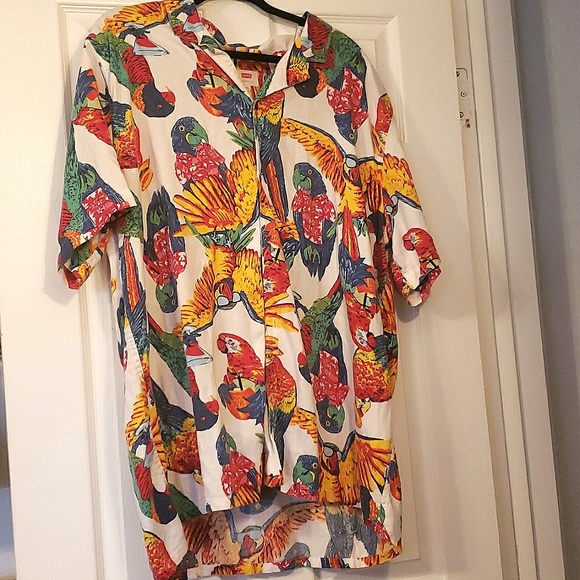 VINTAGE LEVIS PARROT BUTTON TOP men's unisex bird summer shirt retro - Picture 2 of 10